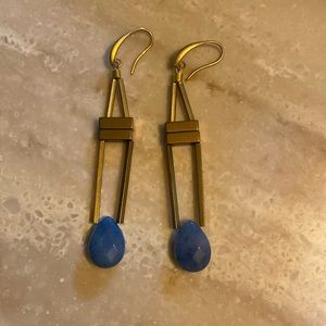 Blue and Gold Earrings